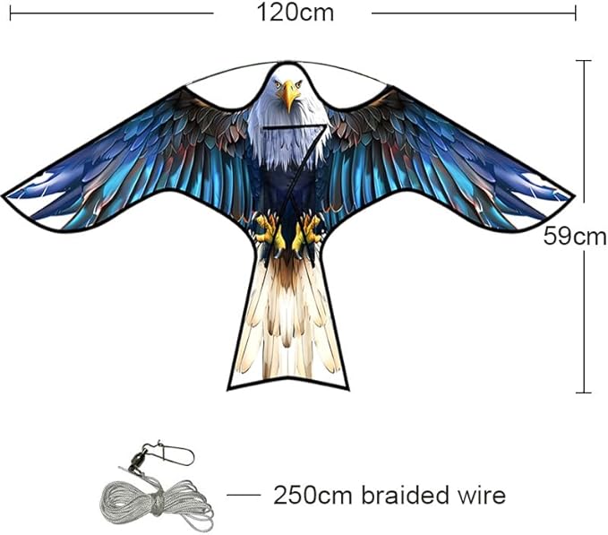 Bird Hawk Flying Kite,for Kids and Adults,for Crops Farm Protector Bird Scarer,Excellent Fabric and Structure Design, The Pictures are Beautiful,Suitable for Beginners