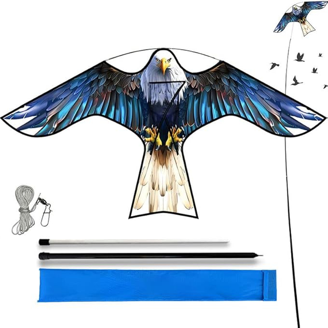 Bird Hawk Flying Kite,for Kids and Adults,for Crops Farm Protector Bird Scarer,Excellent Fabric and Structure Design, The Pictures are Beautiful,Suitable for Beginners