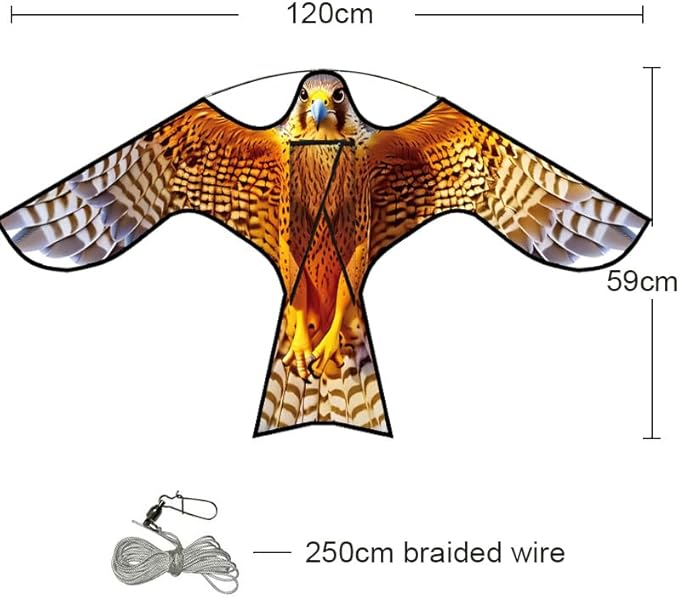 Bird Hawk Flying Kite,for Kids and Adults,for Crops Farm Protector Bird Scarer,Excellent Fabric and Structure Design, The Pictures are Beautiful,Suitable for Beginners